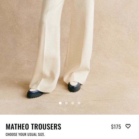 Sezane Matheo Trousers Ecru - Size 6 - Picture 3 of 4